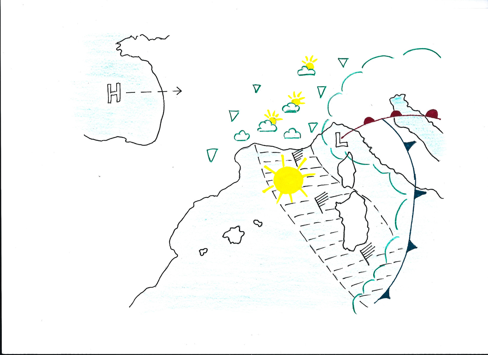 Figur 2.1. Mistralvinden är en hård, byig, nordlig till nordostlig vind som är vanlig från senvintern till försommaren.